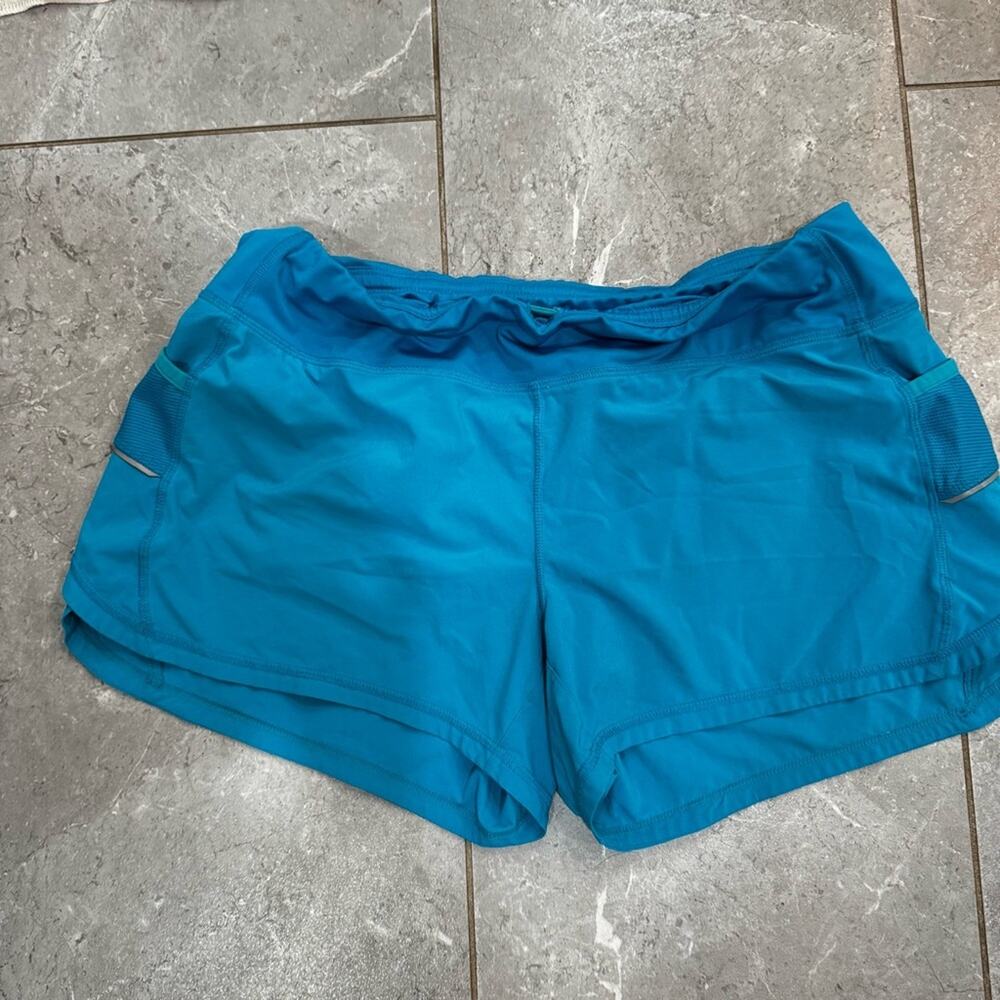 Athleta Blue Athletic Shorts Lightweight Quick-Dry, size L